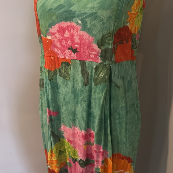 Jams World Sleeveless Dress Loose Fit Retro Floral Dress Hawaiian Tropical - Picture 3 of 8